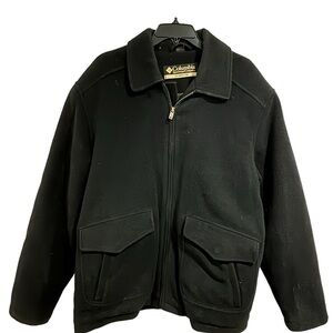 Columbia Men's Full Zip black Wool Blend Bomber Jacket size large